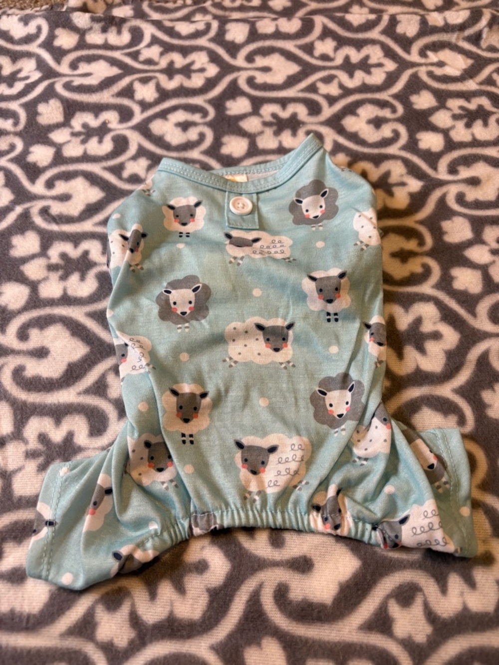 Aqua Sheep Print Pet Pajamas
